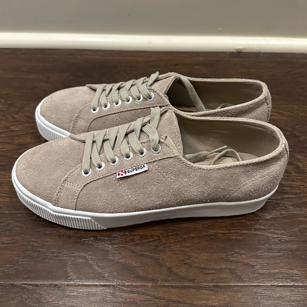 Superga grey suede sneakers